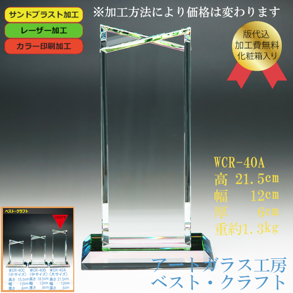 クリスタルトロフィー WCR-40A 21.5cm